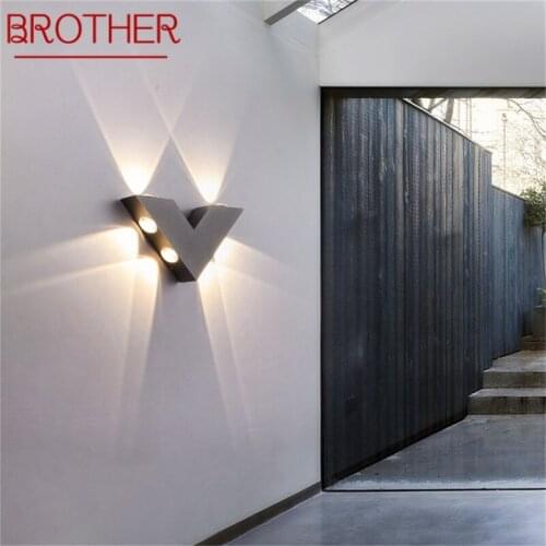 BROTHER Wall Sconce V shape Outdoor Creative Light Waterproof Patio Modern LED Lamp Fixture For Home