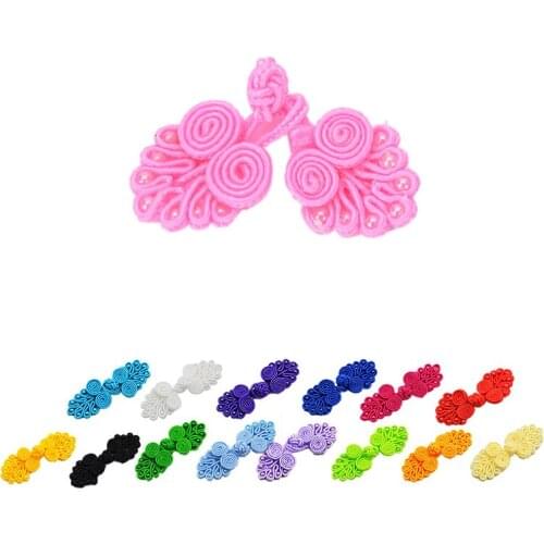 2pcs Frog Closures Chinese Handmade Swirl With Beads Chinese Traditional Knot Button