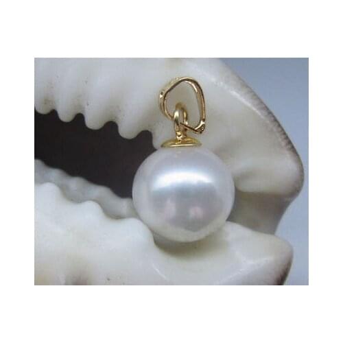 HUGE AAA 10-11MM NATURAL SOUTH SEA WHITE PERFECT ROUND PEARL PENDANT