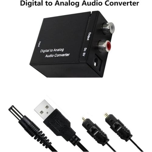 Optical Coaxial Toslink Digital to Analog Audio Converter Adapter RCA L/R 3.5mm and D2A Audio converter