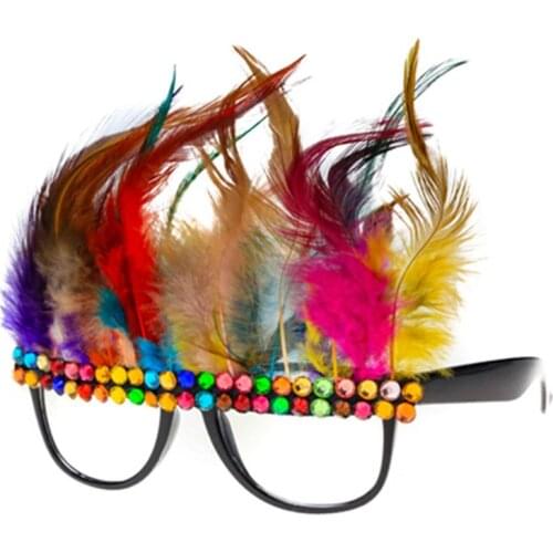 Celebration Carnival Party Feather Glasses Christmas Halloween Funny Glasses Birthday Party Catwalk Decoration Glasses