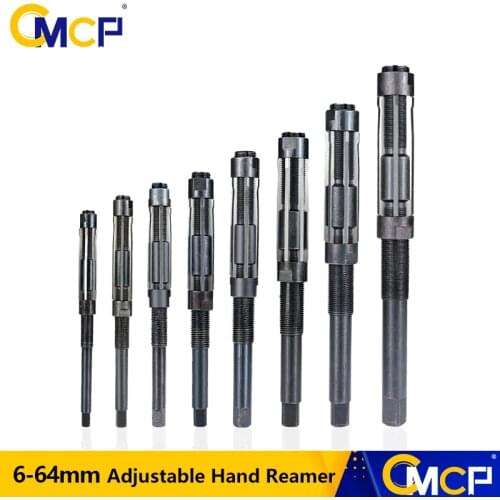 CMCP 6-33.5mm Adjustable Hand Reamer Machine Cutting Tools 6 7 8 9 10 11 12 13 15 17 19 21 23 26 29 30mm HSS Size Range Reamer