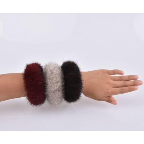 Fashion Women Soft Mink Hair Scrunchie Rope Ponytail Tail Stripe Wrist Band Vintage Elastic Hair Bands Rubber Rope Headdress
