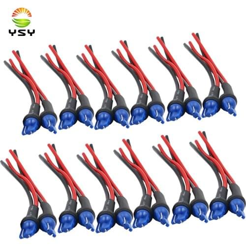 YSY 100pcs T10 Socket Holders male T10 Car Headlight Assembly Male Socket Plug Adapter Extended Wire Connector r30