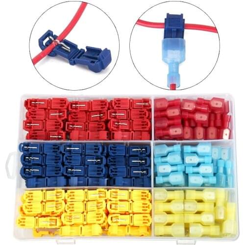 UnvarySam 140pcs Insulated Crimp Terminal Wire Connectors Ant Wire Clamp Nylon Insert Combo Kit Solderless Quick Connector