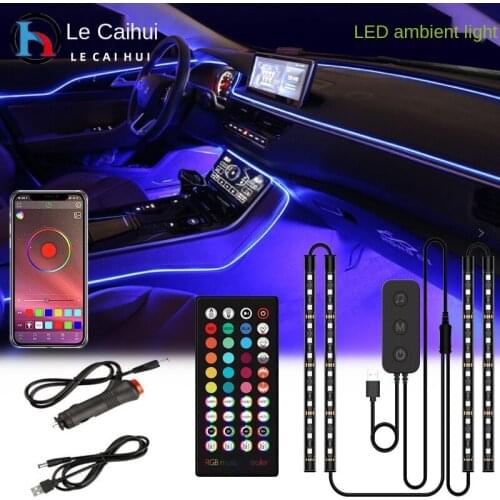 LED car atmosphere light bar Bluetooth USB colorful RGB car light with one to four music car light