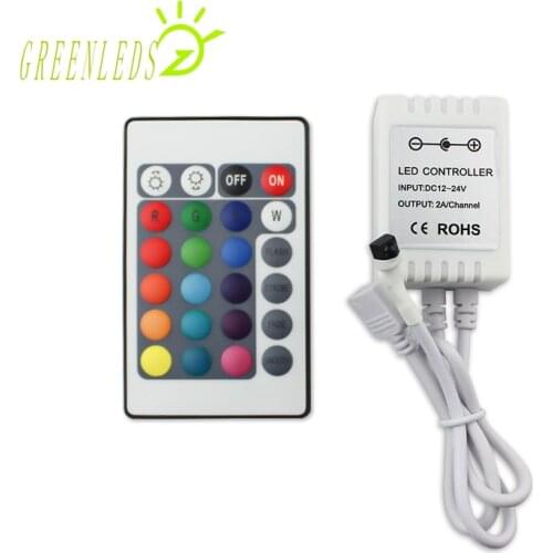 LED IR remote 24 key RGB Controller DC12-24V 6A Controller with Three Year Warranty
