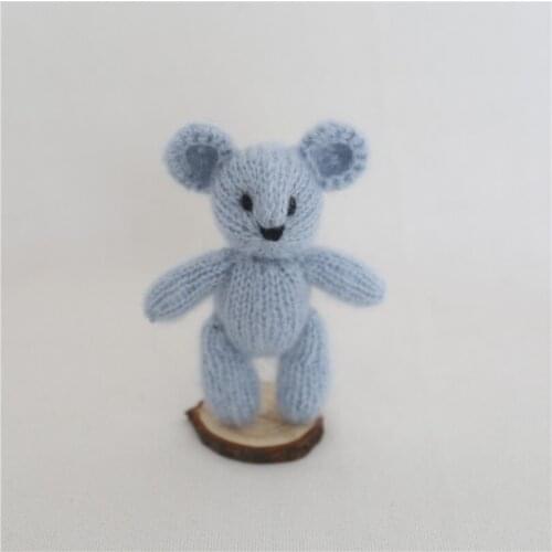 Knitted Teddy Bear Toy Newborn Stuffer Animal Bear Toy Photography Props Crochet Angola Teddy Bunny Baby Photo Props