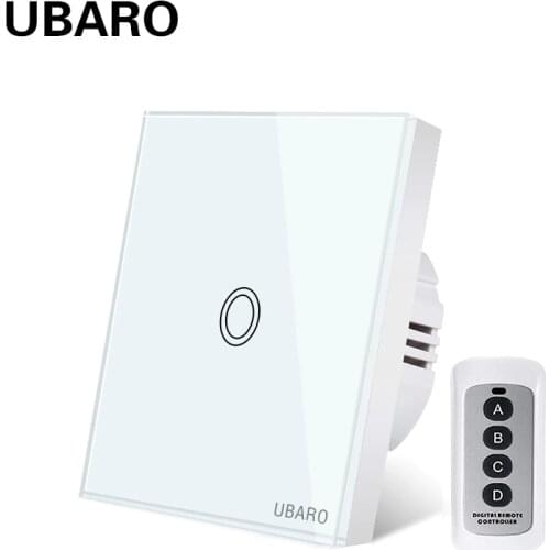 UBARO EU/UK Crystal Glass Remote Switches Panel Wireless Remote Control Light Wall Touch Power Manette Interruptor Switch 220V