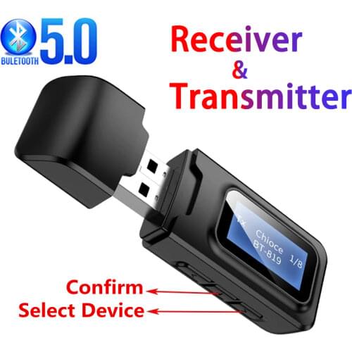 USB Bluetooth 5.0 Audio Receiver Transmitter 3.5mm AUX Jack RCA Wireless Adapter Driver-Free USB Dongle For TV Car PC Headphone