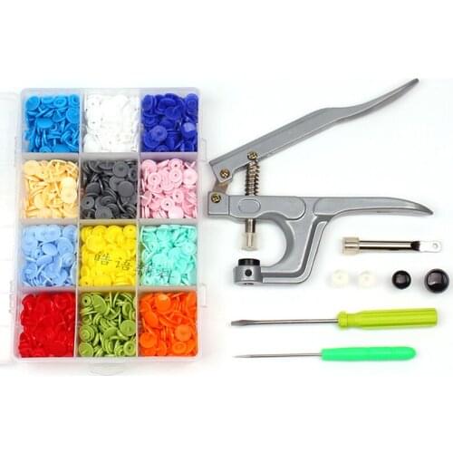 Fastener Snap Pliers Button + 20 Set T5 60 Set T3 Plastic Resin Snap Button Press Stud Cloth Button Press Machine Sewing Tool