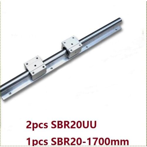 1pcs SBR20 - 1700mm linear guide rail support + 2pcs SBR20UU bearing blocks cnc router parts