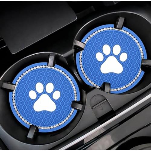 2pcs Cat Paw Car Coaster Water Cup Bottle Holder Detachable Vehicle Cup Mat Anti-slip Pad Car Interior Decoration