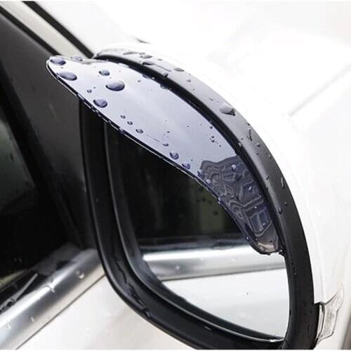 2-piece universal flexible PVC auto parts rearview mirror protector rain cover car rearview mirror eyebrow rain cover