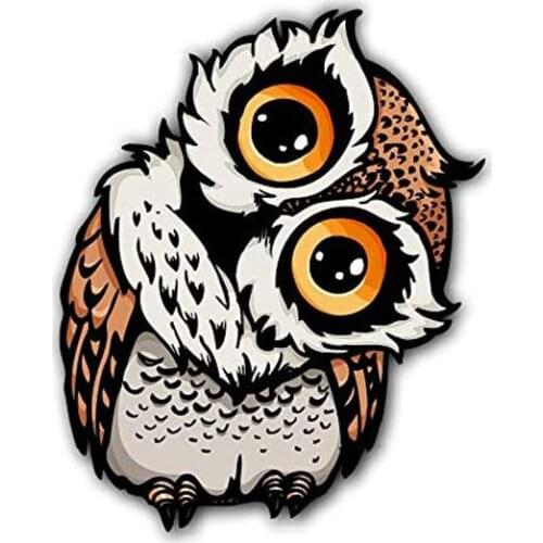 3.7" wide x 4.5 inches Vinyl Graphics Owl Staring Sticker/Decal Car Sticker