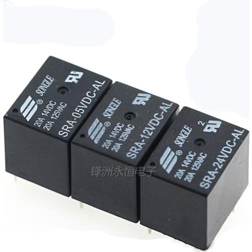 5PCS/Iot Power Relays SRA- 05VDC 12VDC 24VDC-AL-CL T74 20A 4-5Pin