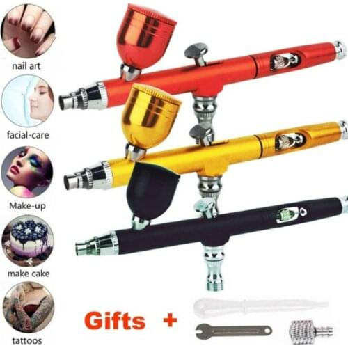 1 Set 0.3mm Air Compressor Kit Air-Brush Paint Spray Gun Airbrush For Nail Art Design Tattoo Craft Cake Nail Tool Set Beginner