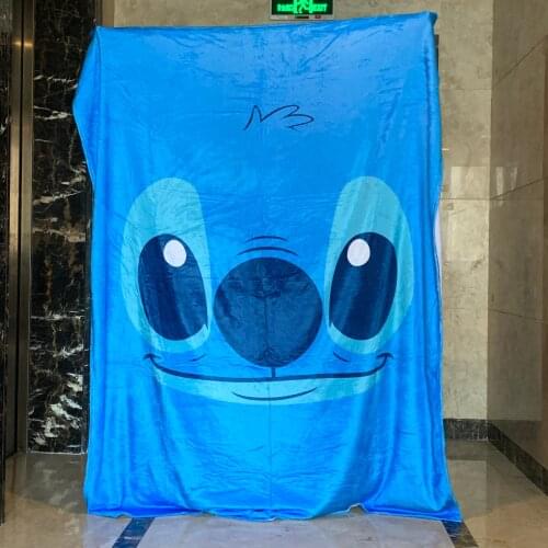 150X200CM Promotion Disney Stitch My Hero Academia Anime Figures Cartoon Product Cosplay Accessories Blanket Warm Home Bed Gift