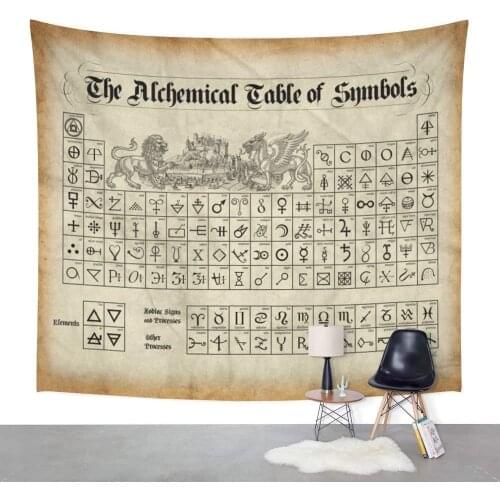 The Alchemical Table Wall Tapestry Hanging Throw Bohemian Door