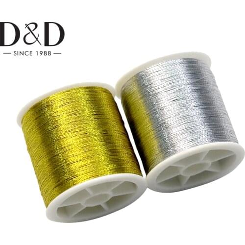 D&D Gold/Silver 109 Yards Durable Overlocking Sewing Machine Threads Polyester Cross Stitch Strong Threads for Sewing Supplies