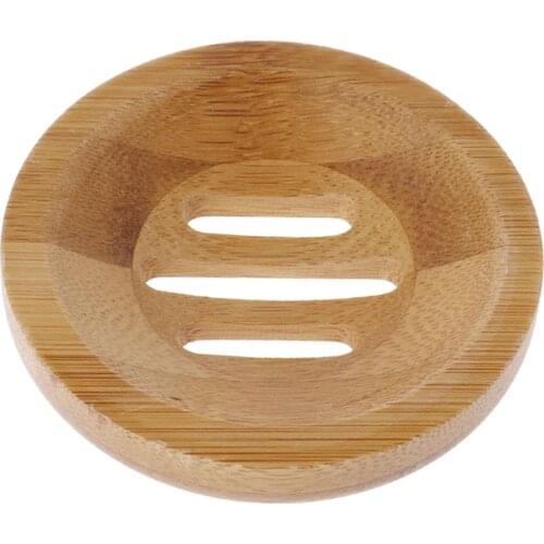 1 pc Natural Wood Soap Tray Holder Round Shape Container Storage Bathroom Stand Rack Dropshipping Whosesale