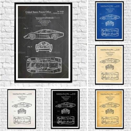 Formula One racing vintage racing classic car printing sports car art 1960s car blueprint F1 poster decoration gift