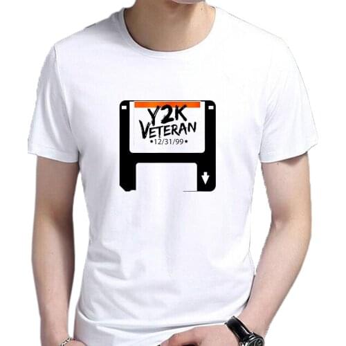 I Survived Y2K Tshirt MEN Print Aesthetic Graphic Vintage Cell Phone Bug Veteran Funny Tops Leisure Tees Boys Best Y2K Beats Me