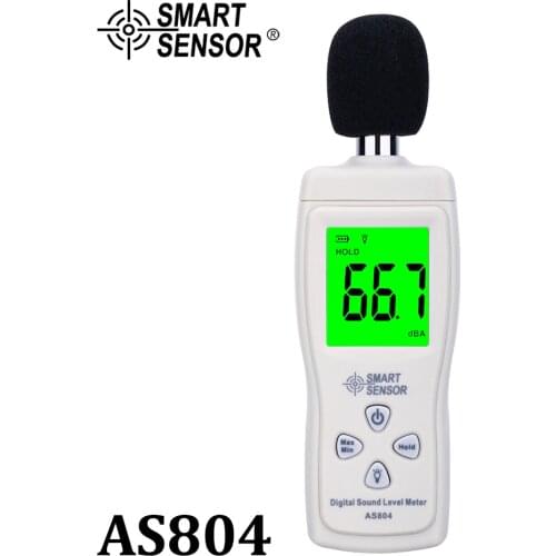 Digital sound level meter Measure 30-130dB Noise dB Decibel meter Monitoring Testers Metro Diagnostic-tool Smart Sensor AS804