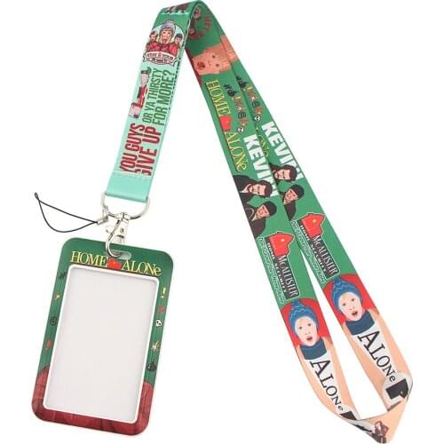 JF0112 Fashion Home Alone Lanyards ID Badge Holder Bus Pass Case Cover Slip Bank Credit Card Holder Lanyard