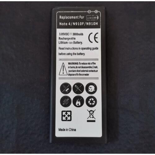 Li-ion battery For Samsung note 4 battery EB-BN910BBK For galaxy note 4 N910a N910u N910F N910H N910V N910C Replacement battery