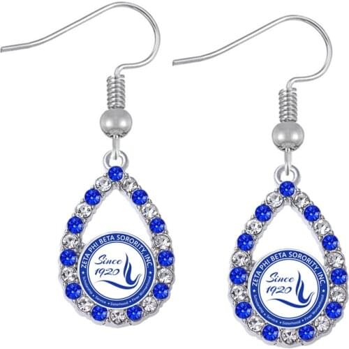 Abadon Drop Ship Fashion Metal Inlaid Sticker Greek Letter Sorority Zeta Phi Beta Earrings