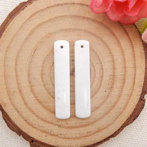 Fashion Earring Semiprecious stone Jewelry Earring,Natural Howlite Handmade Earrings bead 31x6x3mm,2.6g