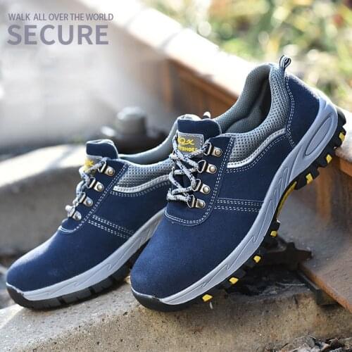 Men Work & Safety Shoes Steel Toe Caps Anti-smashing Anti-puncture Construction Work Boots Breathable Security Shoes