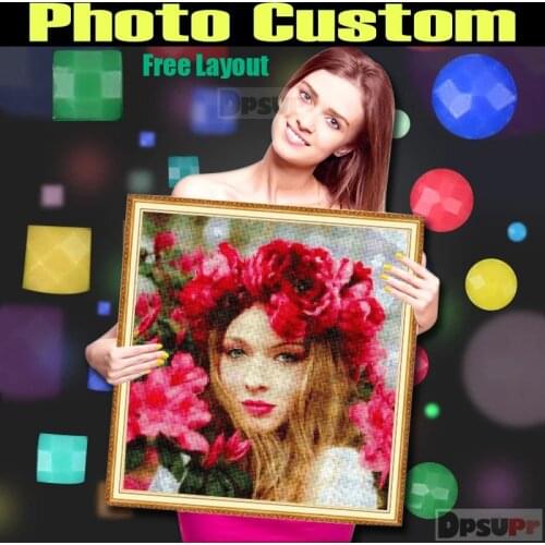 Dpsupr Portrait Photo Custom Diamond Painting kit Cross Stitch 5D DIY Picture of Rhinestone Diamond Embroidery 3D Decor Gift