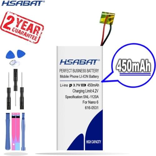 New Arrival [ HSABAT ] 450mAh Replacement Battery for iPod Nano 6 6th Gen 8GB 16GB