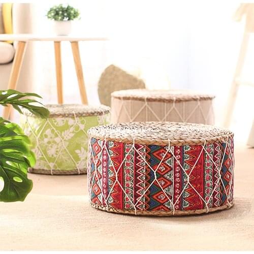 Futon Cushion Thickened Woven High Elastic Cotton Straw Floor Mat Meditation Cushion Backrest Pillow Japanese Tatami Mat