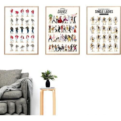 Dance Guide Poster and Print Lets Dancing Painting on The Wall Decor for Your Home HD Picture Nordic Style