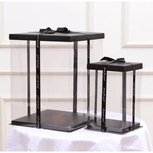 17x17x28CM 2020 Transparent Empty Gift Box for Artificial Teddy Bear Rose Flower Gifts Box Women Plush Bear Rabbit Gift