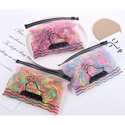 About 1000PCS/PACK Fashion Black Elastic Hair Bands For Girl Handmade Hair Scrunchy Kids Creative Hair Accessories For Girl