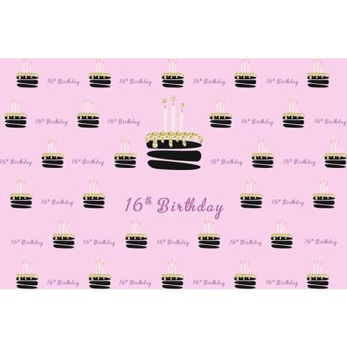 Pink 16th Birthday Photo backgrounds vinyl fotografia princess crown photography backdrops for photo studio backgrounds G-987