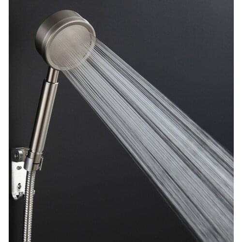 Stainless Steel Drop-resistant Super Water-saving Pressurized Filter Detachable Shower Nozzle Black Single-head Shower Set H8120