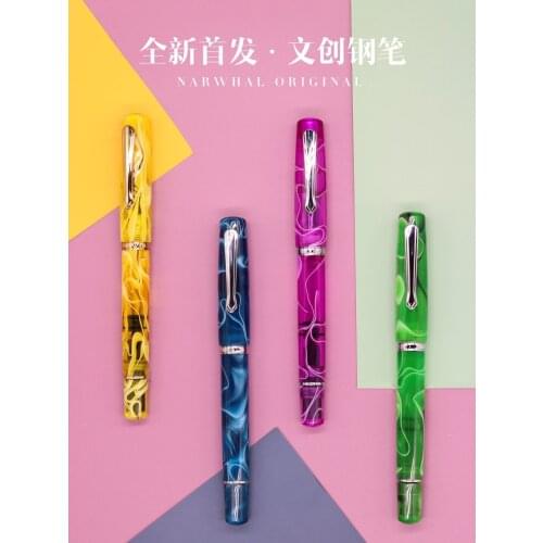 USA High-Grade Resin Pen Color Piston Inking Fountain Pen Office Campus Gift Selection