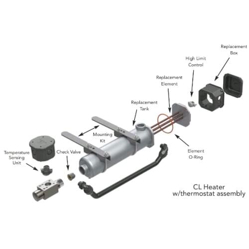 Block Heater CL130410-200 CL130410-100 Type 3000 Watt 480 Volt