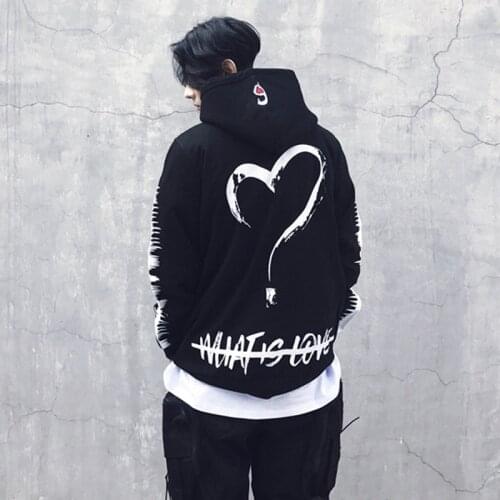 Hip Hop Hoodies Sweatshirt Men Women Loving Heart Print Headwear Hoody Hiphop Hoodies Sweatshirts Us size S-XL
