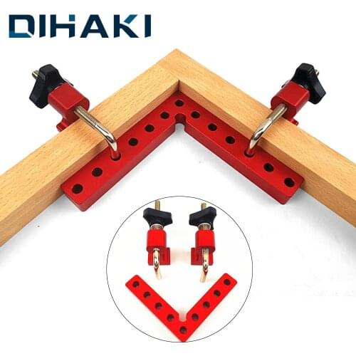 90 Degree Angle Clamp 100/120/140 mm Positioning Squares Alloy Right Angle L Block Woodworking Carpenter Tool With Fixing Clip