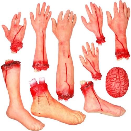 Halloween Horror Props Haunted House Decoration Terror Blood Hand Blood Foot Severed Finger Halloween Party Decorations Supplies
