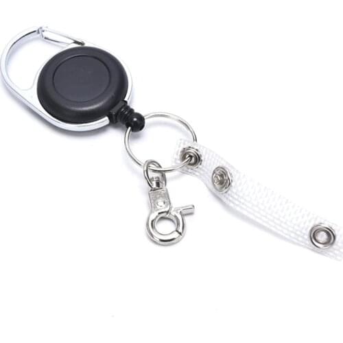3 Styles Retractable Keyring Extendable Metal Wire Keychain Clip Pull Key Ring Anti Lost ID Card Holder Key Chain