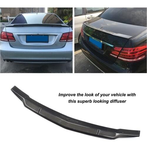 R Style Real Carbon Fiber Rear Trunk Boot Tail Spoiler Wings For Mercedes-Benz E-Class W212 Sedan E63 AMG Sedan 4D 10-16 12 14