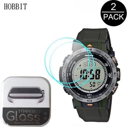 2PCS 2.5D Tempered Glass For Casio PRO TREK PRW-30Y PRW-30AE PRW-30 1A 1B Screen Protector 9H Anti-Scratch Water-proof Glass