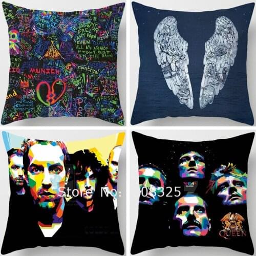 ZENGIA Coldplay Pillow Case Cushion Cover Music Throw Pillow Cover Decorative Pillows For Sofa Home Decor Pillowcase